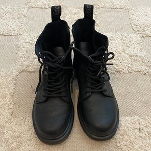 dr martens kids 1460 pascal mono leather boots - black